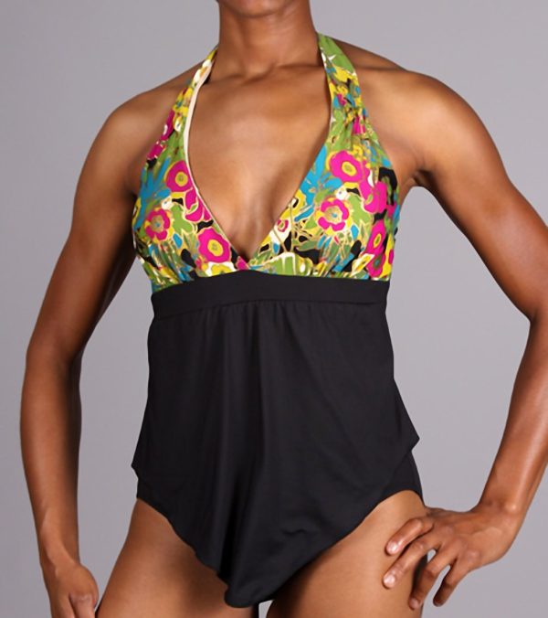 Alicia Simone Oriental Draped Halter Half Skirt For Discount