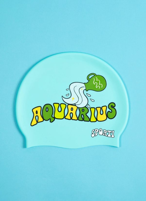 Sporti Groovy Zodiac Aquarius Silicone Swim Cap Sale