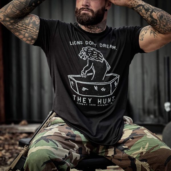 Lions Don t Dream. They Hunt. Men s T-Shirt Online now - Image 4