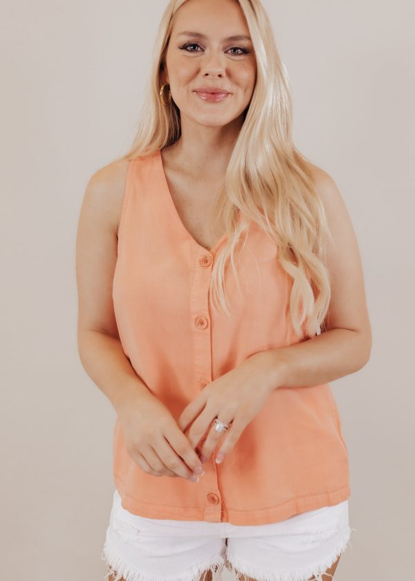 Camilla Sleeveless Button Down Top *CORAL Online